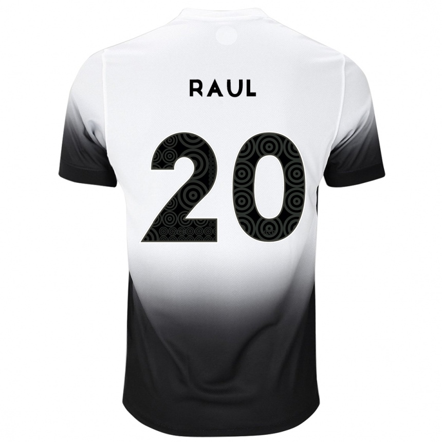 Kids Football Pedro Raul #20 White Black Home Jersey 2024/25 T-Shirt Canada