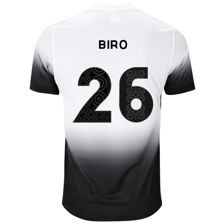 Kids Football Biro #26 White Black Home Jersey 2024/25 T-Shirt Canada