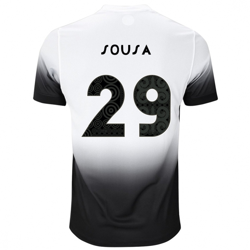 Kids Football Arthur Sousa #29 White Black Home Jersey 2024/25 T-Shirt Canada