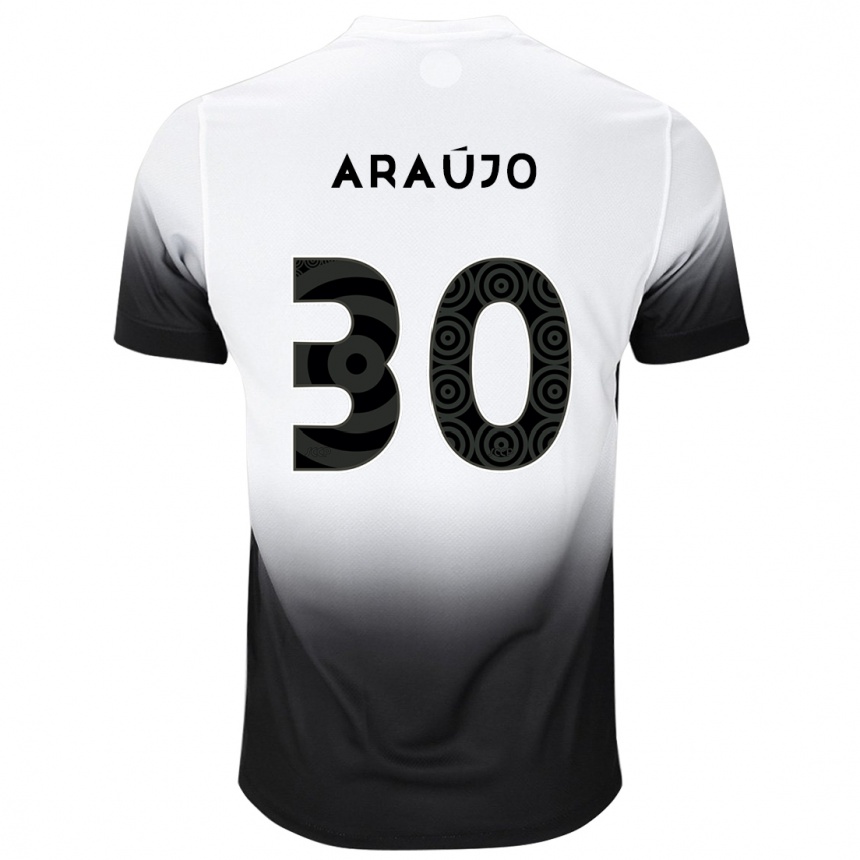 Kids Football Matheus Araújo #30 White Black Home Jersey 2024/25 T-Shirt Canada