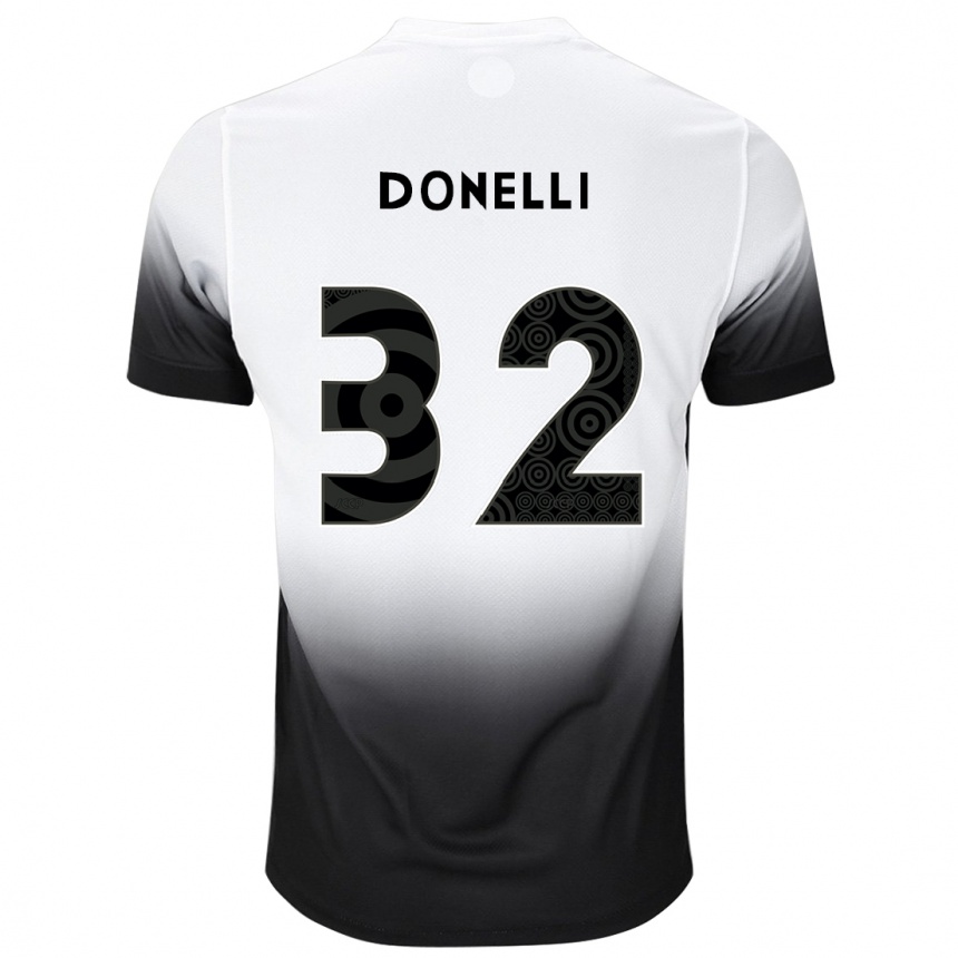 Kids Football Matheus Donelli #32 White Black Home Jersey 2024/25 T-Shirt Canada