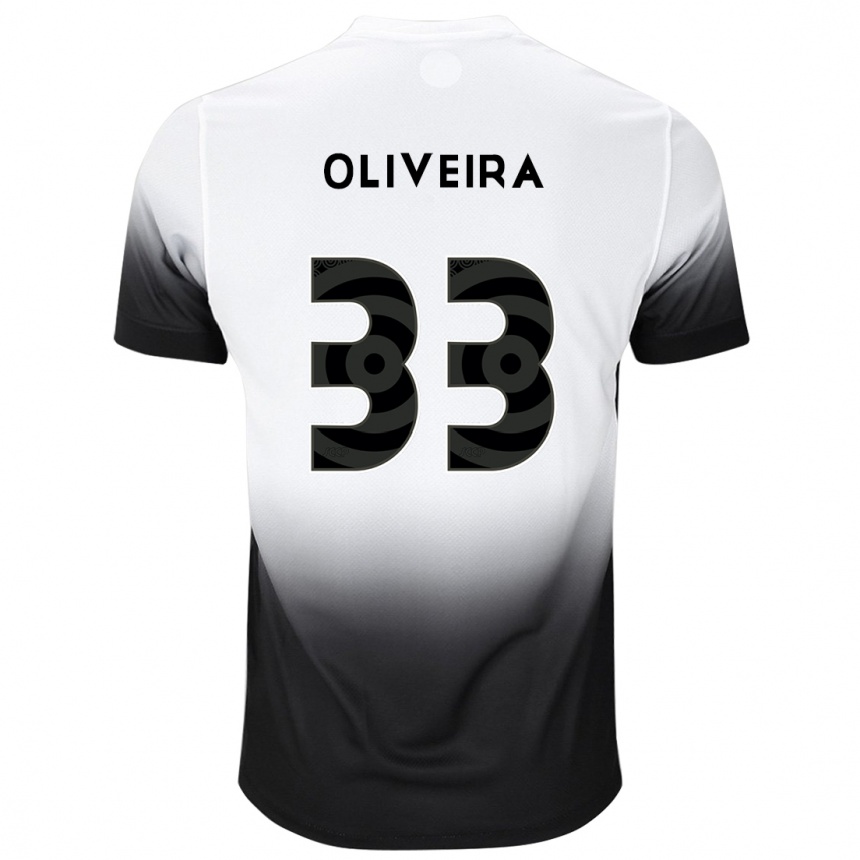 Kids Football Ruan Oliveira #33 White Black Home Jersey 2024/25 T-Shirt Canada