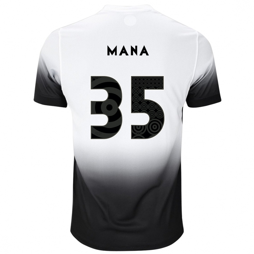 Kids Football Léo Mana #35 White Black Home Jersey 2024/25 T-Shirt Canada