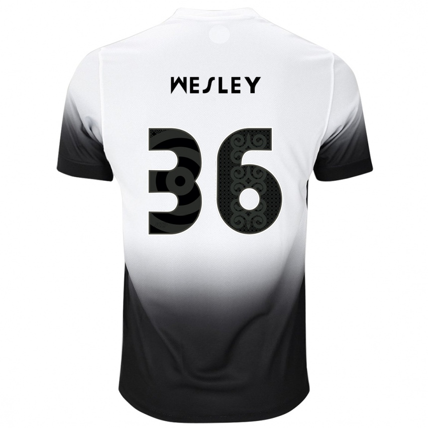 Kids Football Wesley #36 White Black Home Jersey 2024/25 T-Shirt Canada