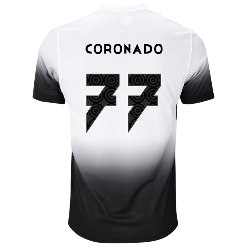 Kids Football Igor Coronado #77 White Black Home Jersey 2024/25 T-Shirt Canada