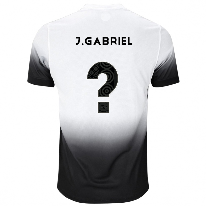 Kids Football João Gabriel #6 White Black Home Jersey 2024/25 T-Shirt Canada