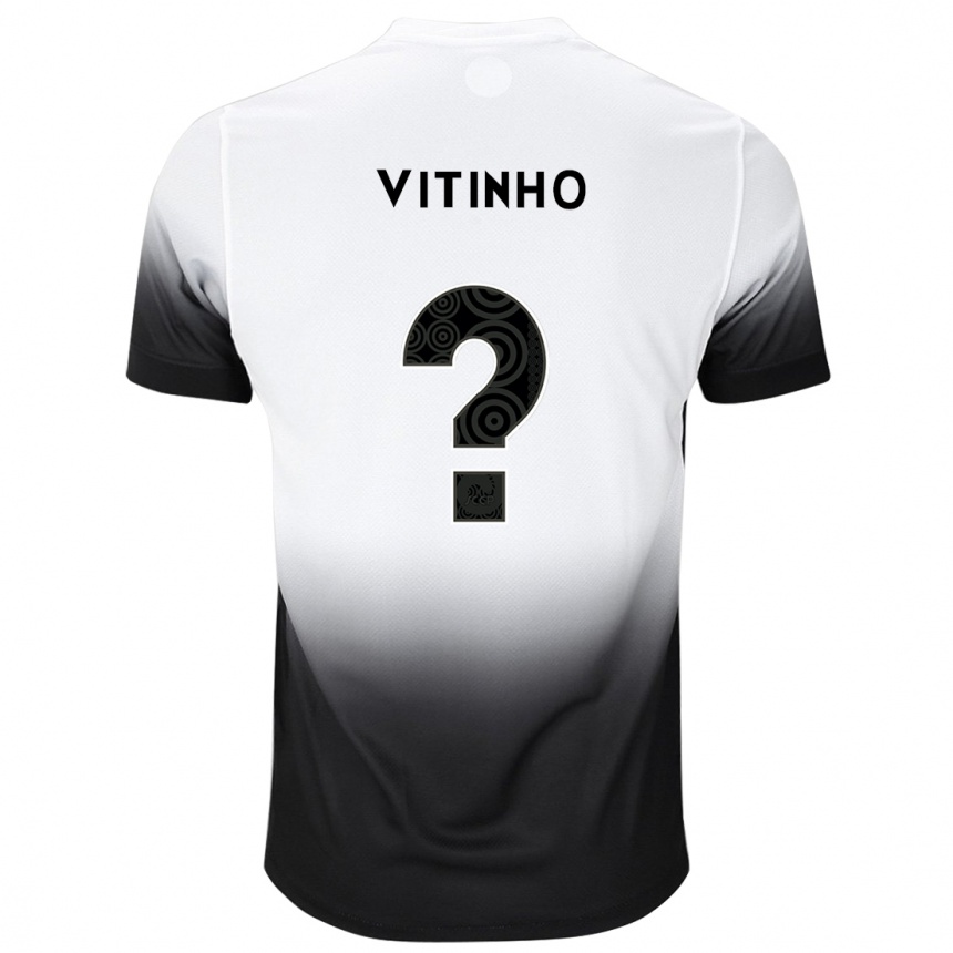 Kids Football Vitinho #0 White Black Home Jersey 2024/25 T-Shirt Canada