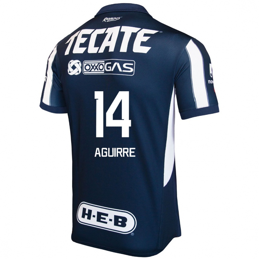 Enfant Football Maillot Érick Aguirre #14 Bleu Rouge Blanc Tenues Domicile 2024/25 Canada