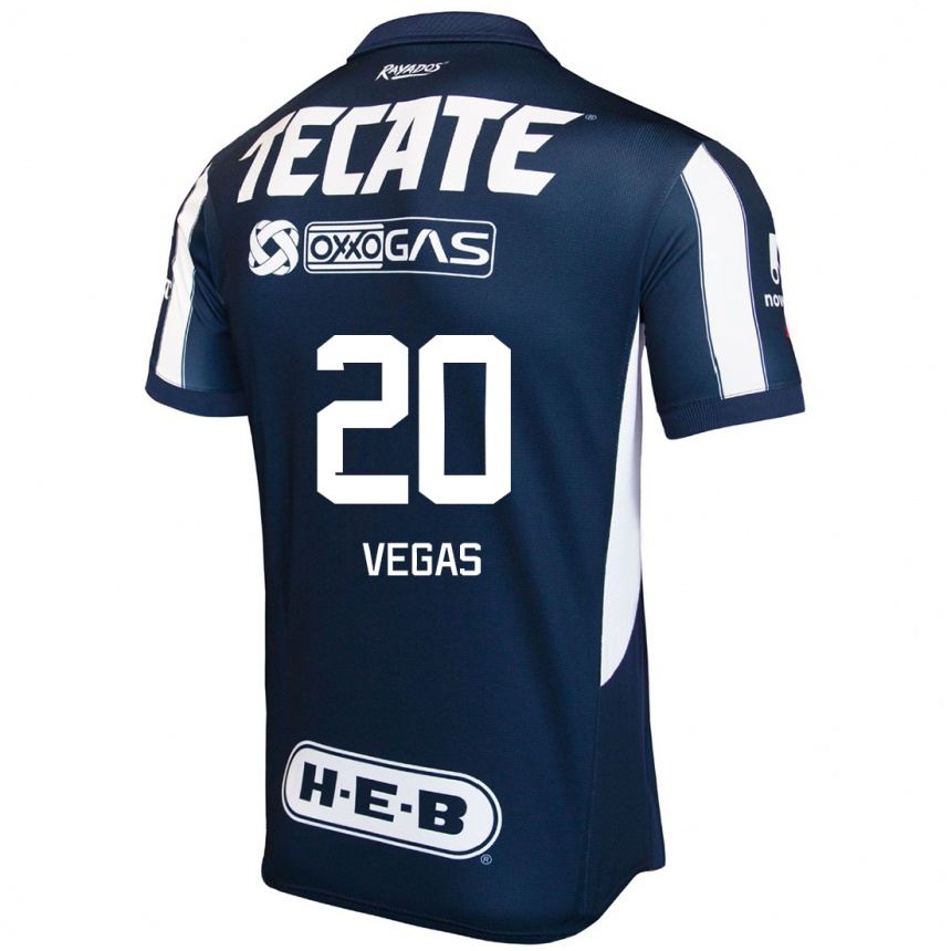 Enfant Football Maillot Sebastián Vegas #20 Bleu Rouge Blanc Tenues Domicile 2024/25 Canada