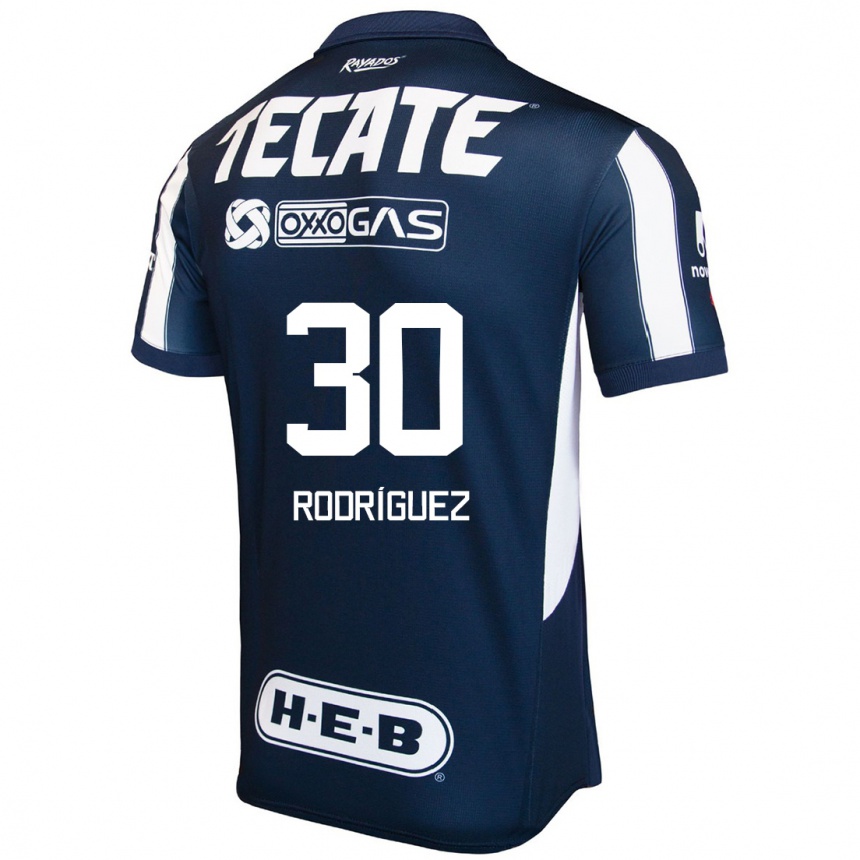 Enfant Football Maillot Jorge Rodríguez #30 Bleu Rouge Blanc Tenues Domicile 2024/25 Canada