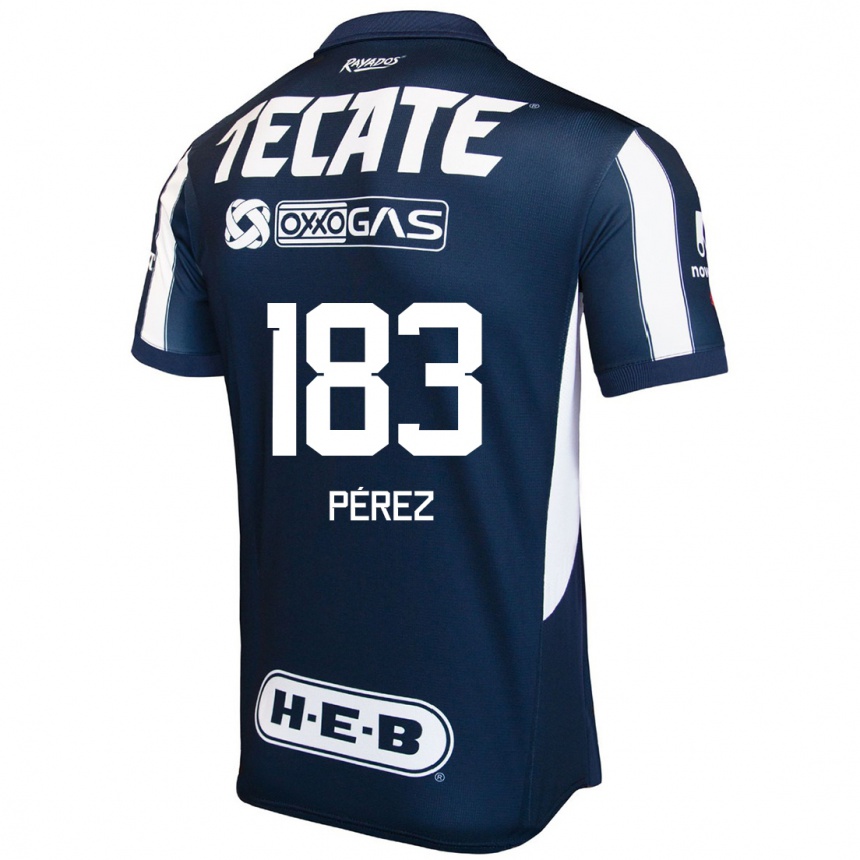 Enfant Football Maillot Santiago Pérez #183 Bleu Rouge Blanc Tenues Domicile 2024/25 Canada