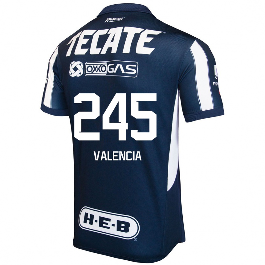 Enfant Football Maillot Cristian Valencia #245 Bleu Rouge Blanc Tenues Domicile 2024/25 Canada