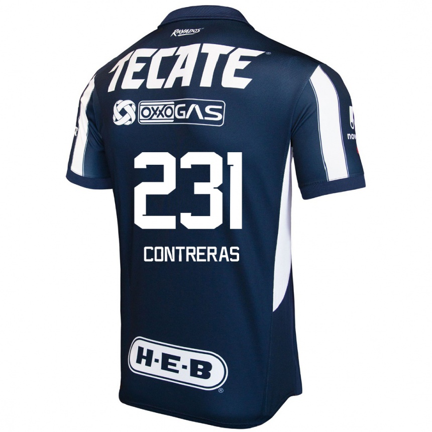 Enfant Football Maillot Óscar Contreras #231 Bleu Rouge Blanc Tenues Domicile 2024/25 Canada