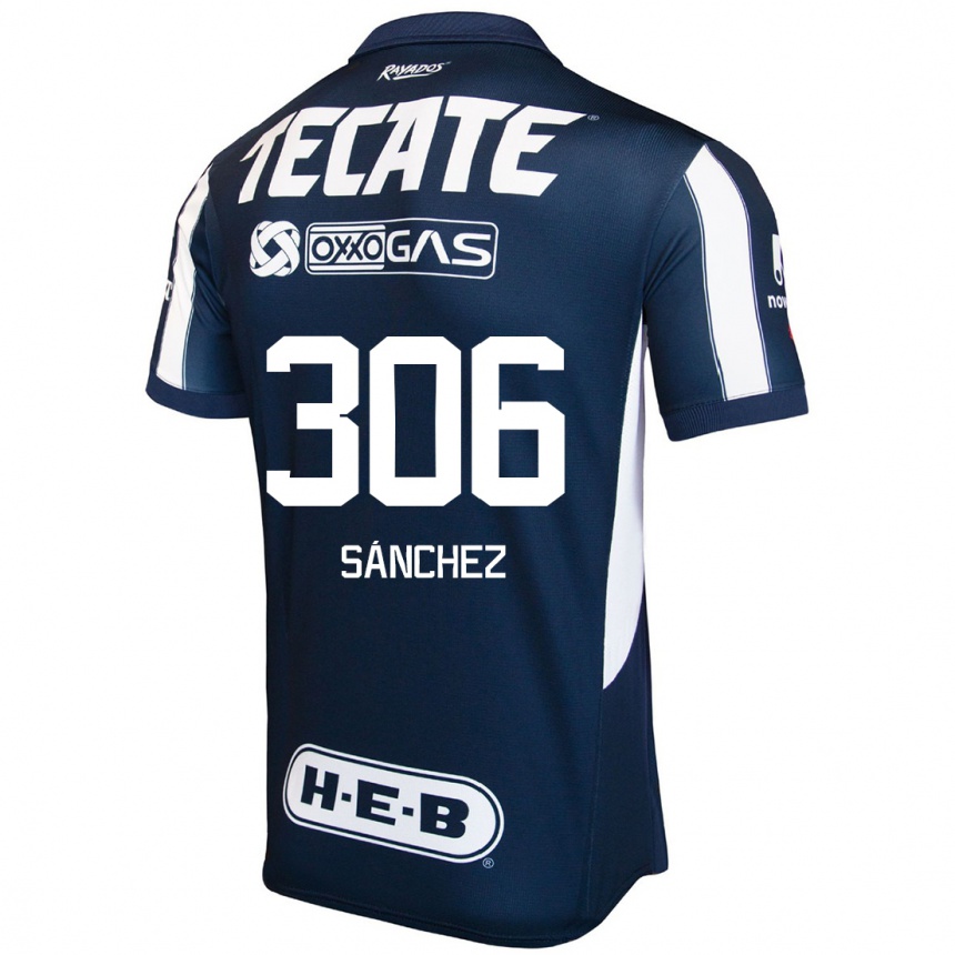 Enfant Football Maillot Jorge Sánchez #306 Bleu Rouge Blanc Tenues Domicile 2024/25 Canada