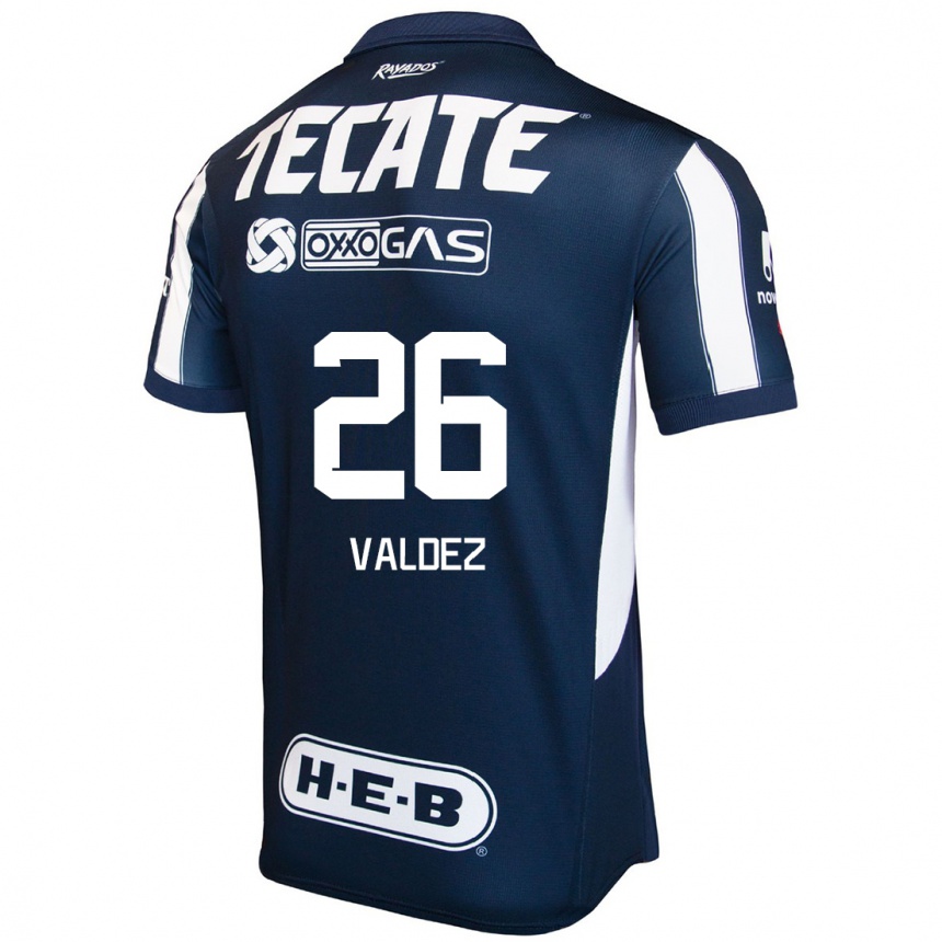 Enfant Football Maillot Valeria Valdez #26 Bleu Rouge Blanc Tenues Domicile 2024/25 Canada