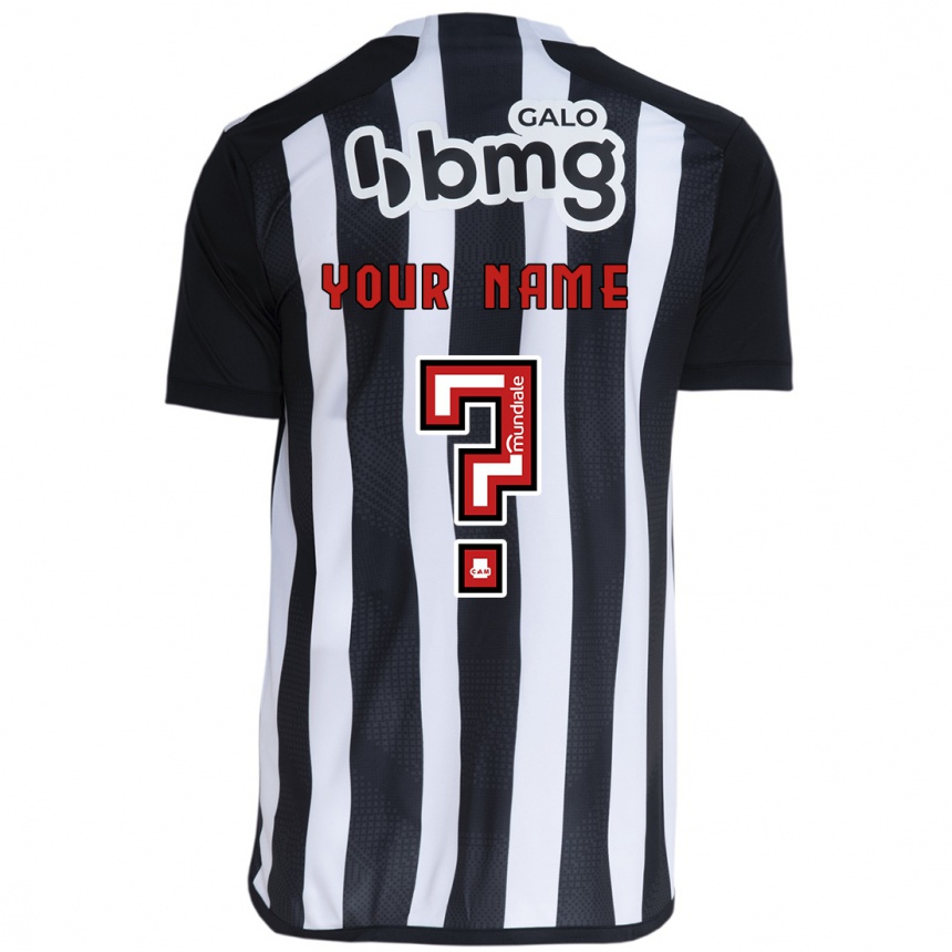 Enfant Football Maillot Votre Nom #0 Blanc Noir Tenues Domicile 2024/25 Canada