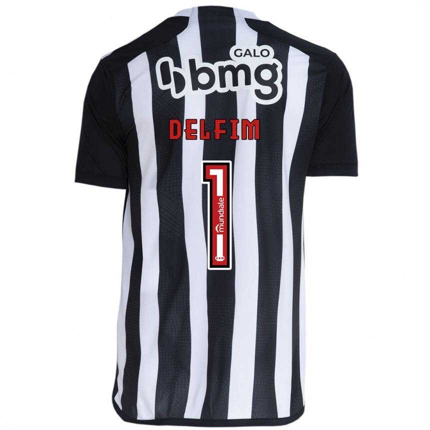 Kids Football Gabriel Delfim #1 White Black Home Jersey 2024/25 T-Shirt Canada