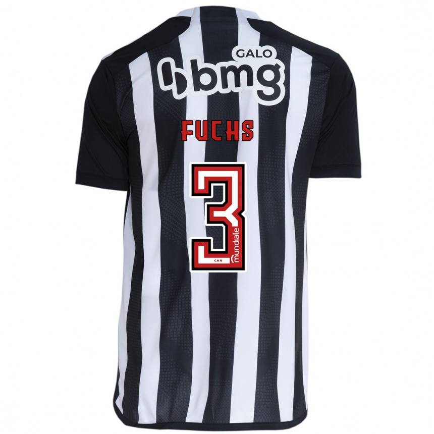 Kids Football Bruno Fuchs #3 White Black Home Jersey 2024/25 T-Shirt Canada