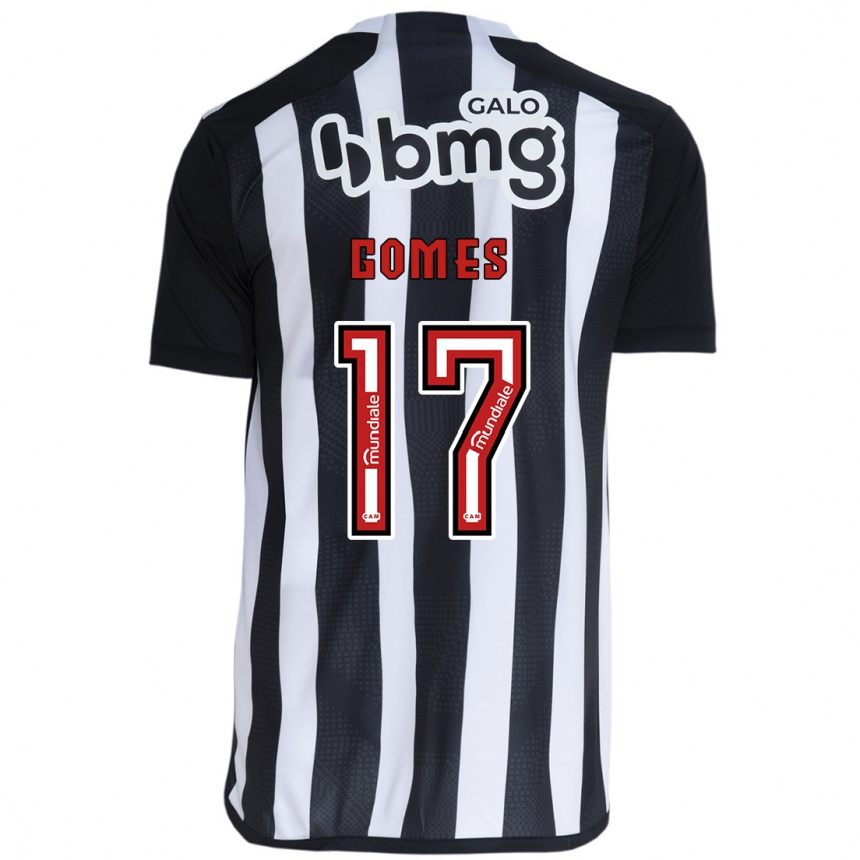 Kids Football Igor Gomes #17 White Black Home Jersey 2024/25 T-Shirt Canada