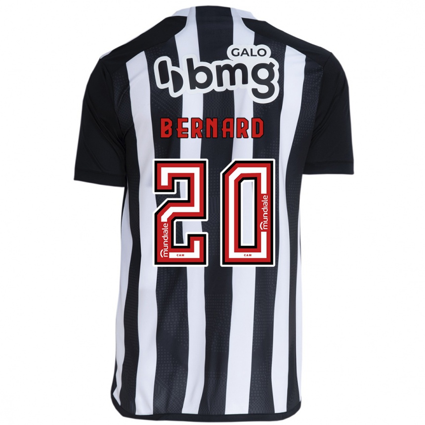 Kids Football Bernard #20 White Black Home Jersey 2024/25 T-Shirt Canada