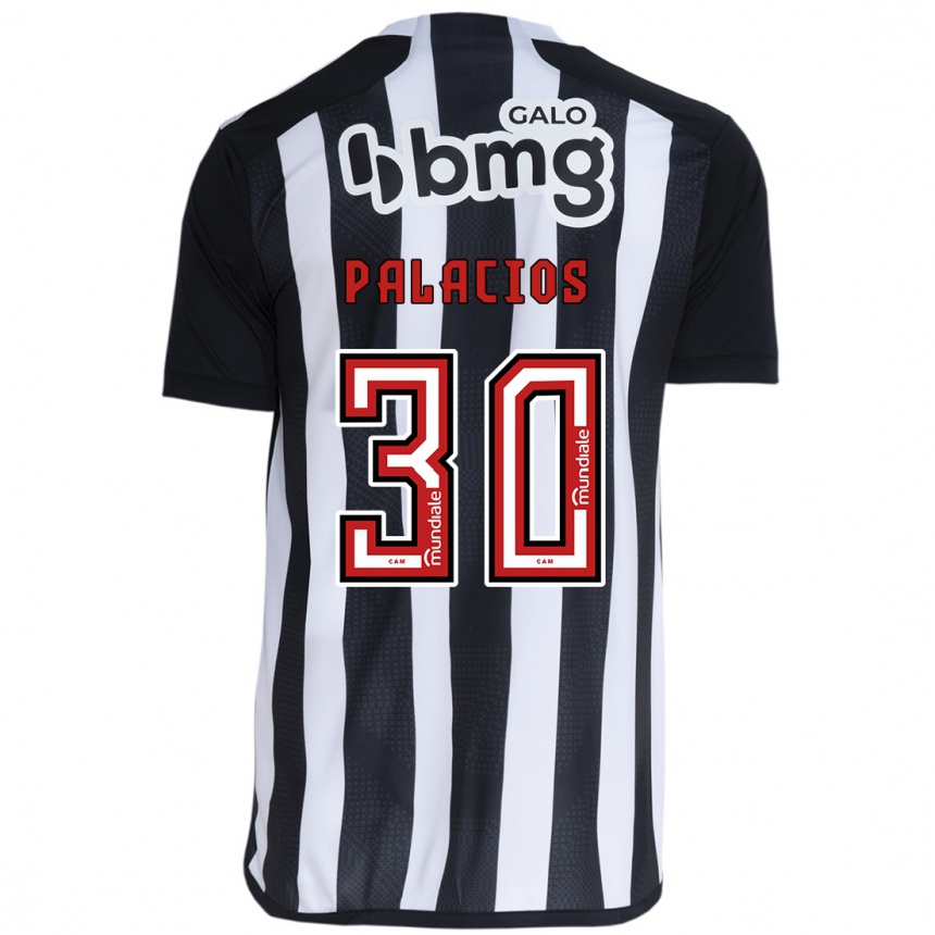 Kids Football Brahian Palacios #30 White Black Home Jersey 2024/25 T-Shirt Canada