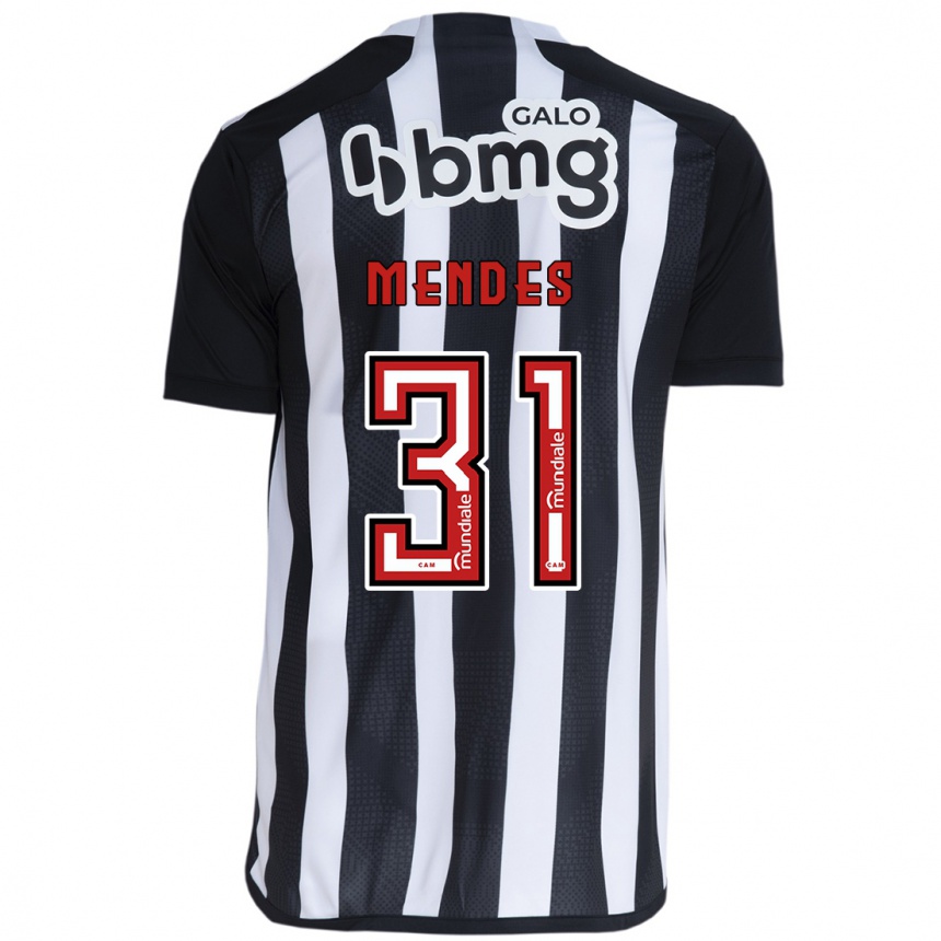 Kids Football Matheus Mendes #31 White Black Home Jersey 2024/25 T-Shirt Canada