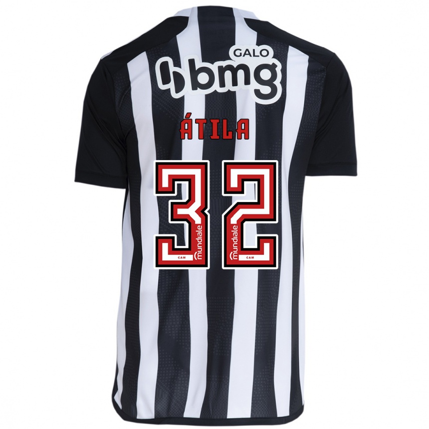 Kids Football Gabriel Átila #32 White Black Home Jersey 2024/25 T-Shirt Canada