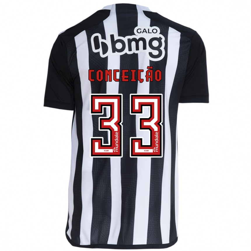 Kids Football Robert Conceição #33 White Black Home Jersey 2024/25 T-Shirt Canada