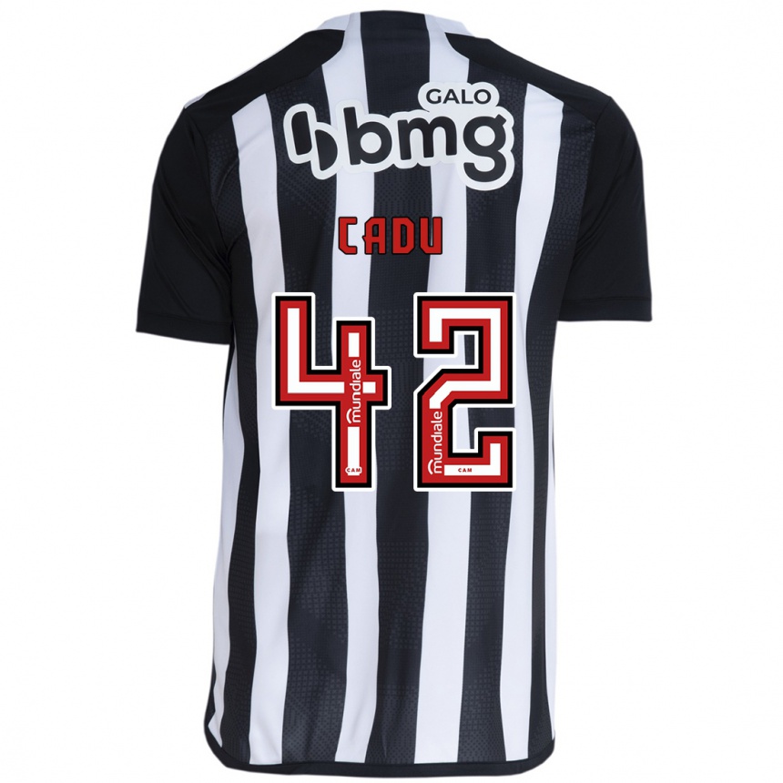 Kids Football Cadu #42 White Black Home Jersey 2024/25 T-Shirt Canada