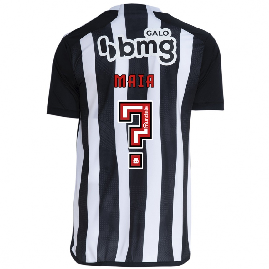 Kids Football Caio Maia #0 White Black Home Jersey 2024/25 T-Shirt Canada