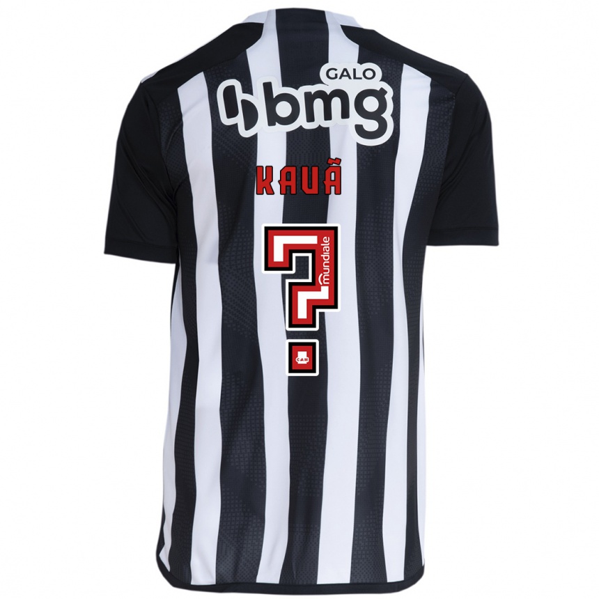 Kids Football David Kauã #0 White Black Home Jersey 2024/25 T-Shirt Canada