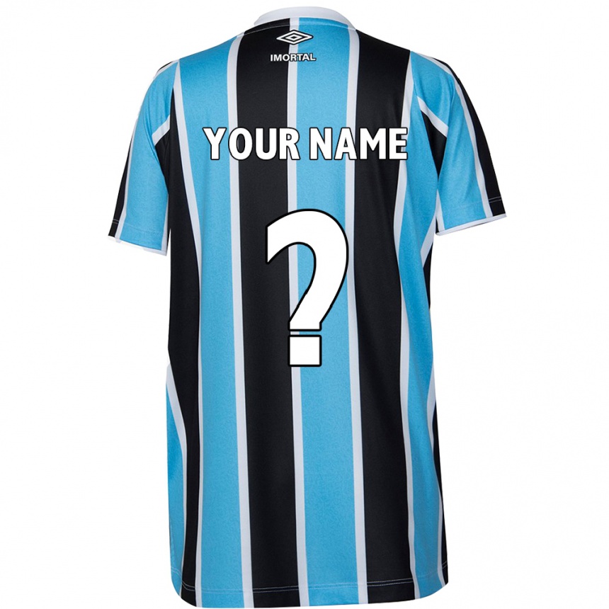 Kids Football Your Name #0 Blue Black White Home Jersey 2024/25 T-Shirt Canada