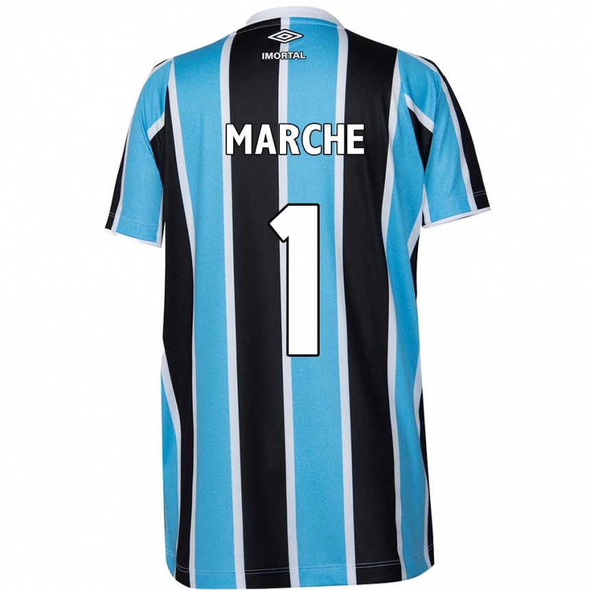 Enfant Football Maillot Agustín Marchesín #1 Bleu Noir Blanc Tenues Domicile 2024/25 Canada