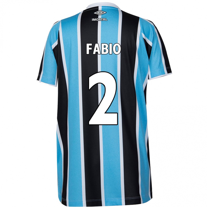 Kids Football Fábio #2 Blue Black White Home Jersey 2024/25 T-Shirt Canada