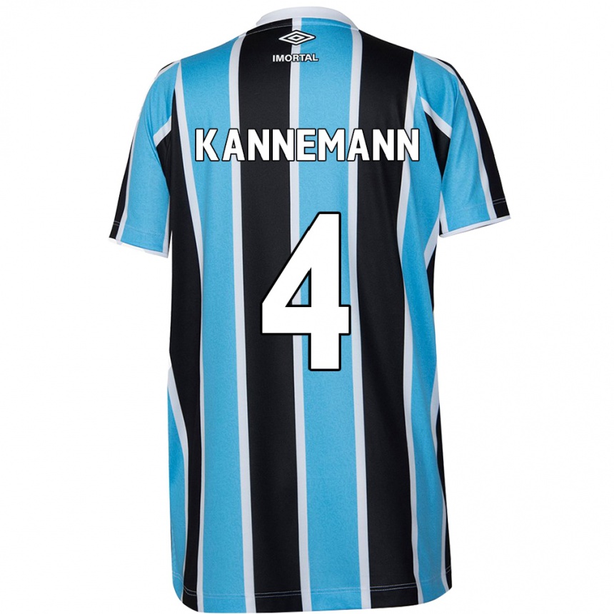 Enfant Football Maillot Walter Kannemann #4 Bleu Noir Blanc Tenues Domicile 2024/25 Canada