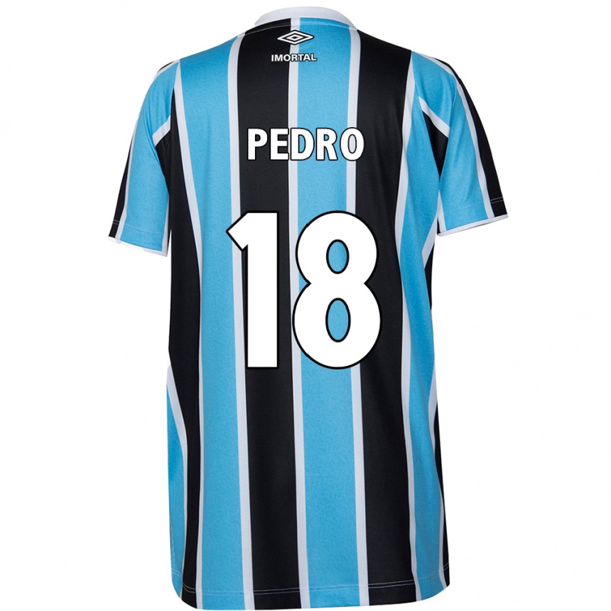 Enfant Football Maillot João Pedro #18 Bleu Noir Blanc Tenues Domicile 2024/25 Canada