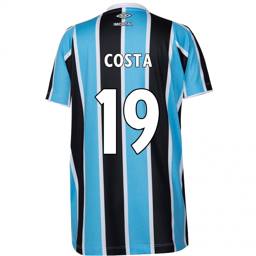 Enfant Football Maillot Diego Costa #19 Bleu Noir Blanc Tenues Domicile 2024/25 Canada