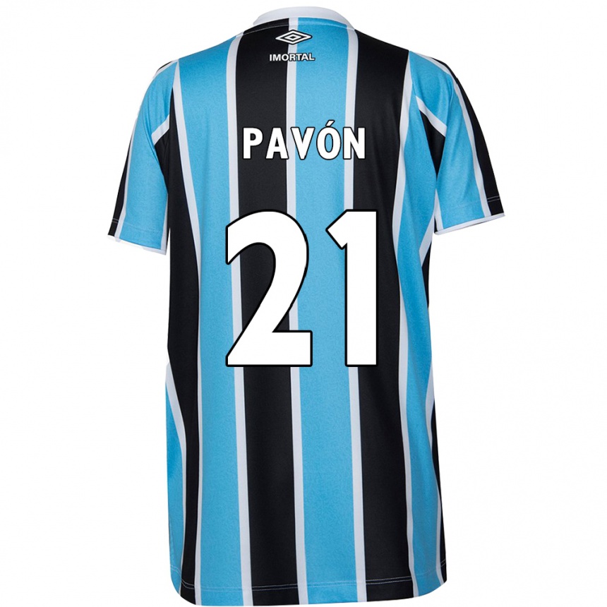 Enfant Football Maillot Cristian Pavón #21 Bleu Noir Blanc Tenues Domicile 2024/25 Canada