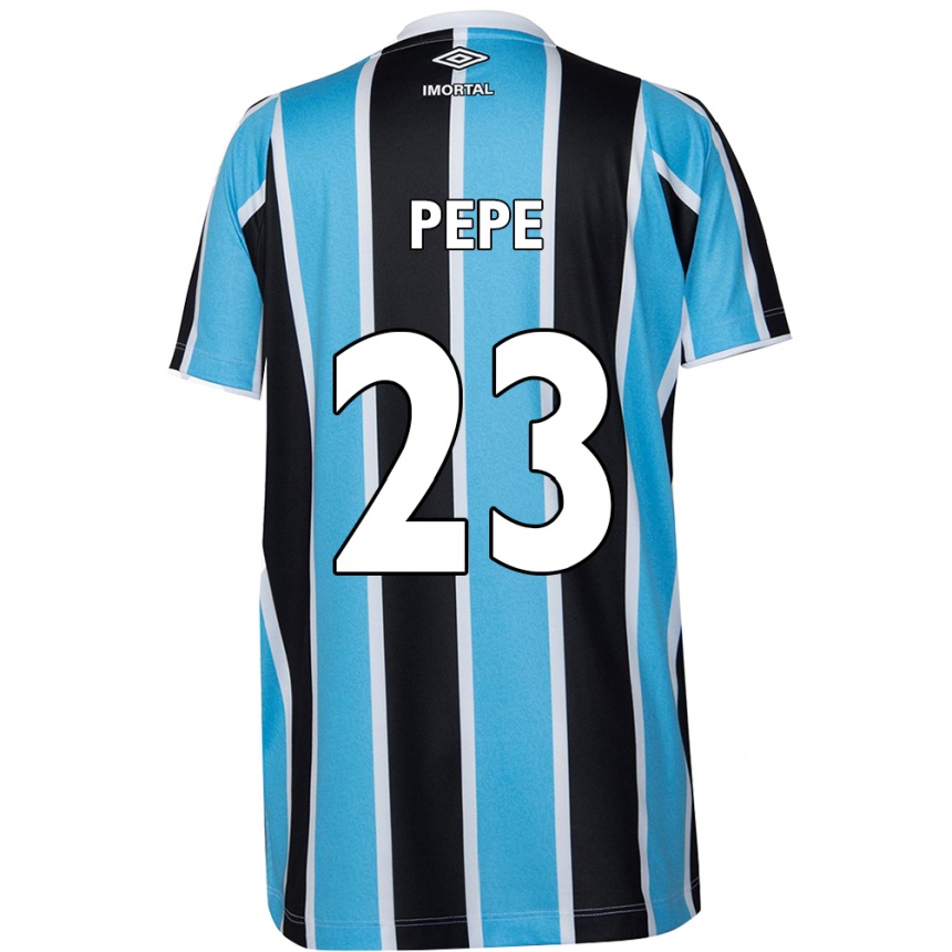 Kids Football Pepê #23 Blue Black White Home Jersey 2024/25 T-Shirt Canada