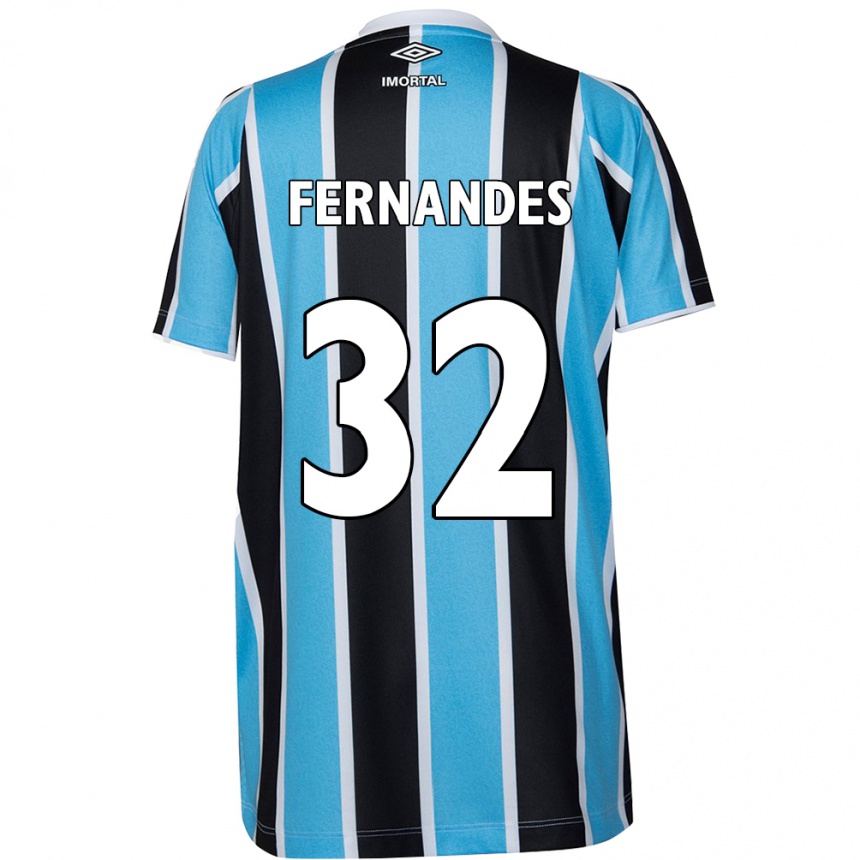 Enfant Football Maillot Nathan Fernandes #32 Bleu Noir Blanc Tenues Domicile 2024/25 Canada