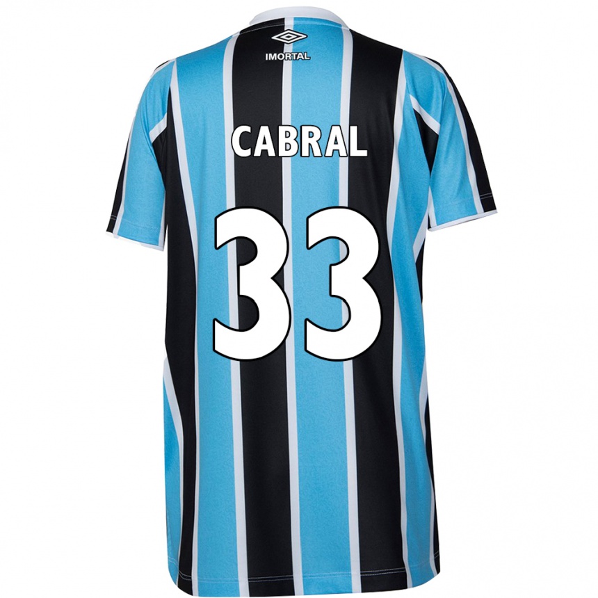 Enfant Football Maillot Rafael Cabral #33 Bleu Noir Blanc Tenues Domicile 2024/25 Canada