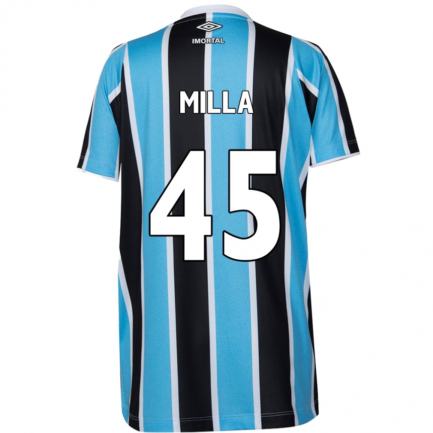 Enfant Football Maillot Lucas Milla #45 Bleu Noir Blanc Tenues Domicile 2024/25 Canada