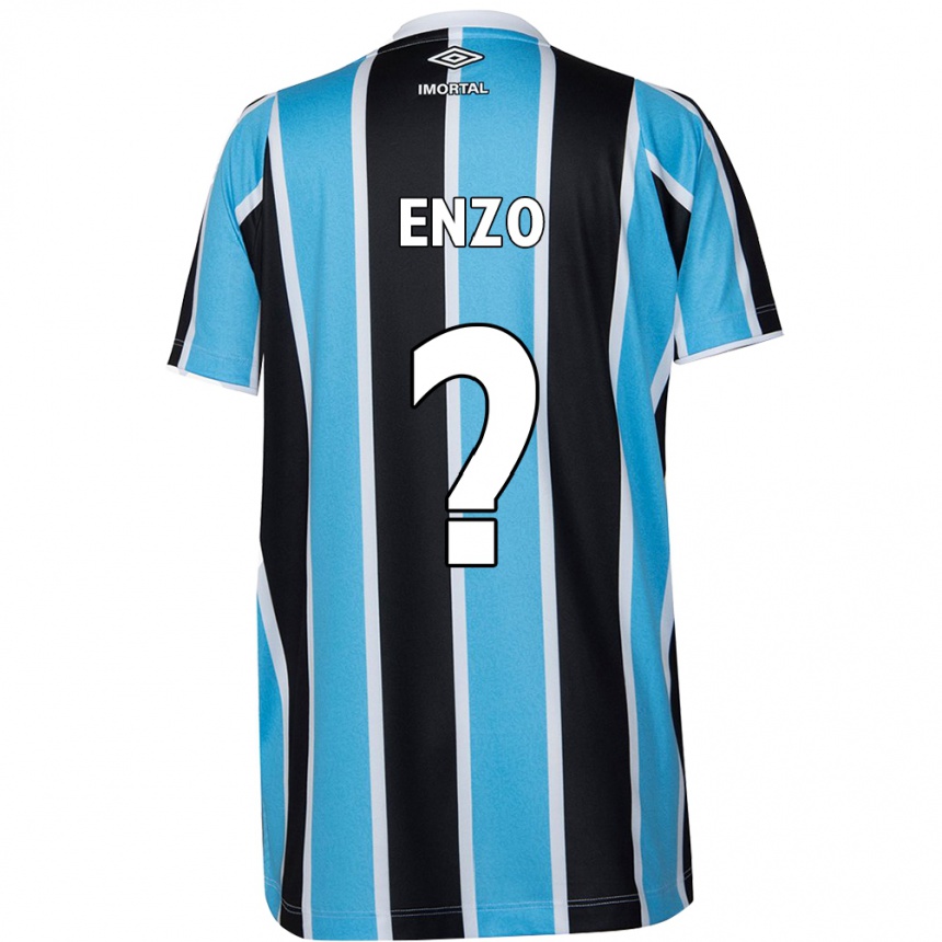 Enfant Football Maillot Enzo #0 Bleu Noir Blanc Tenues Domicile 2024/25 Canada