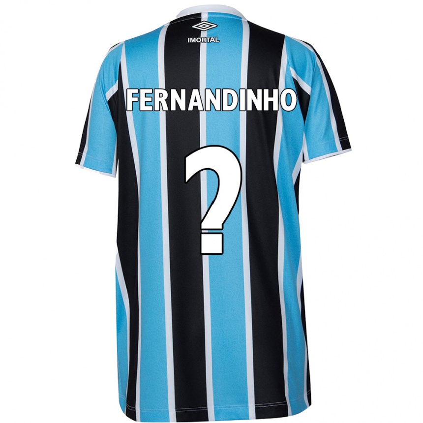 Kids Football Fernandinho #0 Blue Black White Home Jersey 2024/25 T-Shirt Canada