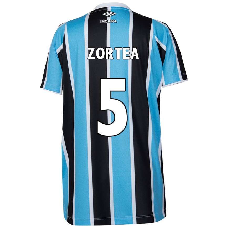 Enfant Football Maillot Bernardo Zortea #5 Bleu Noir Blanc Tenues Domicile 2024/25 Canada