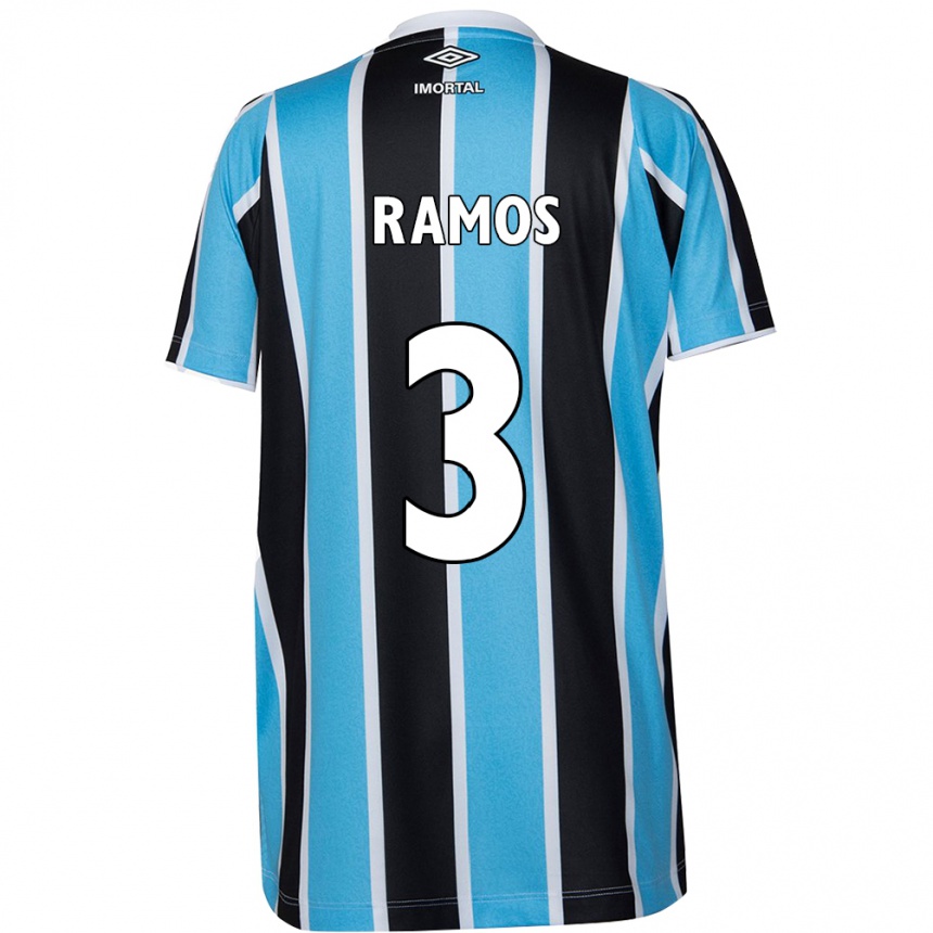 Enfant Football Maillot João Ramos #3 Bleu Noir Blanc Tenues Domicile 2024/25 Canada