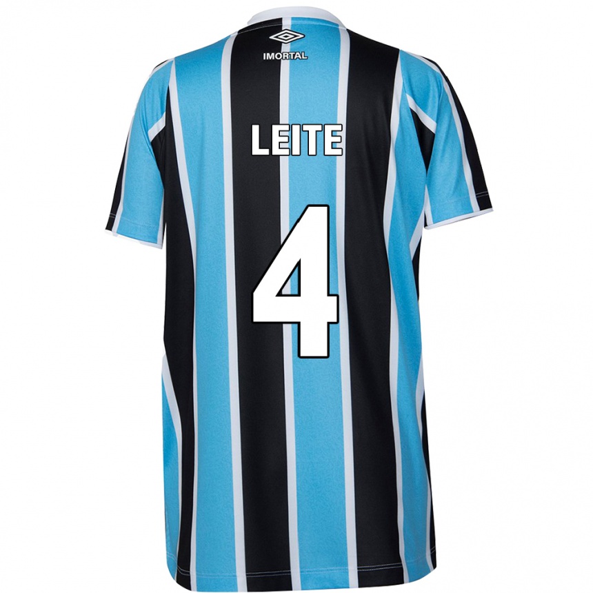 Enfant Football Maillot Paulo Henrique Leite #4 Bleu Noir Blanc Tenues Domicile 2024/25 Canada