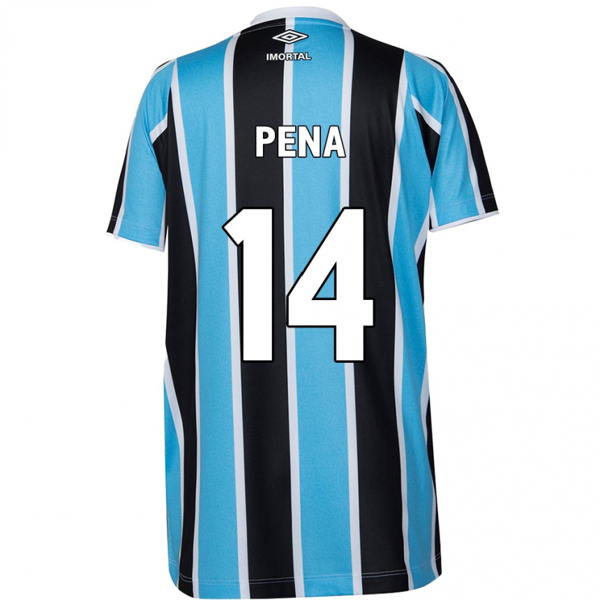 Kids Football Jessica Peña #14 Blue Black White Home Jersey 2024/25 T-Shirt Canada