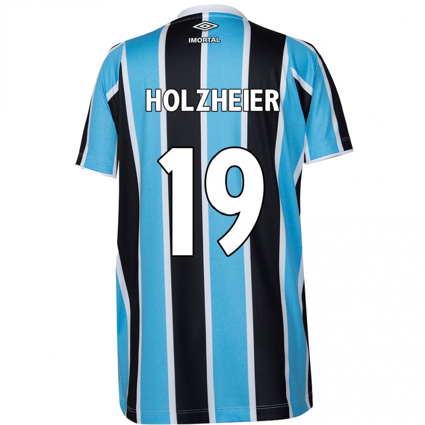 Enfant Football Maillot Agostina Holzheier #19 Bleu Noir Blanc Tenues Domicile 2024/25 Canada