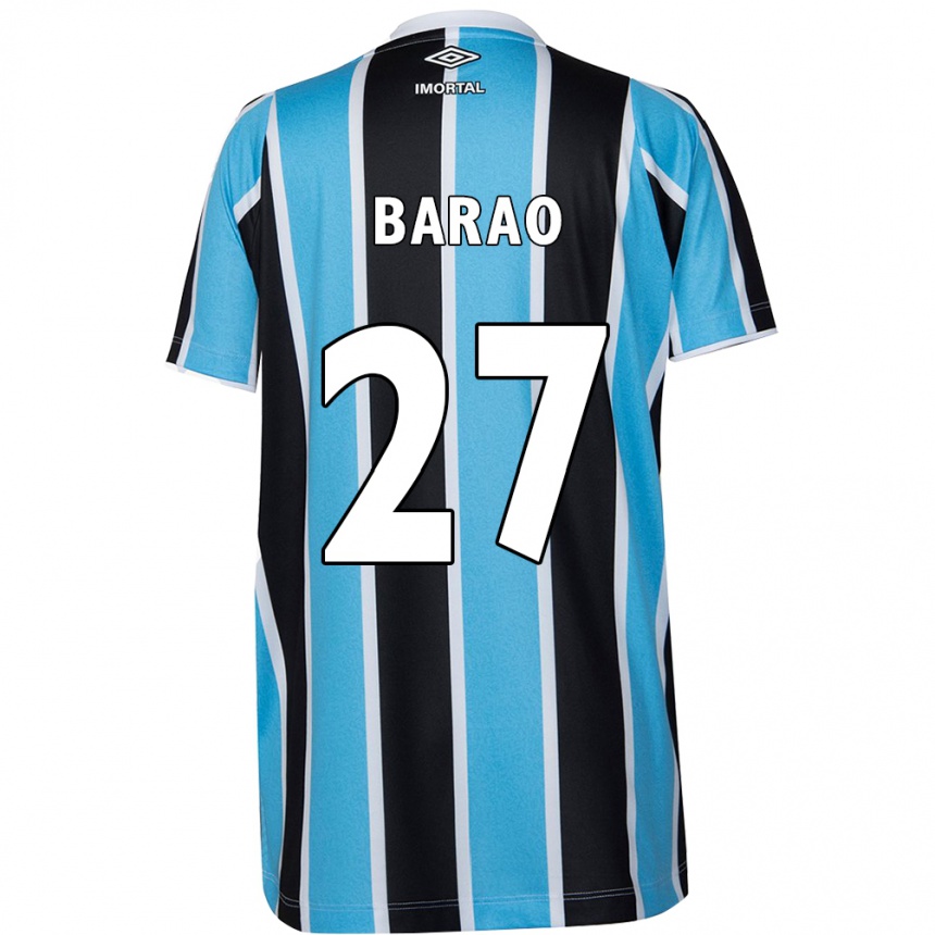 Enfant Football Maillot Dani Barão #27 Bleu Noir Blanc Tenues Domicile 2024/25 Canada